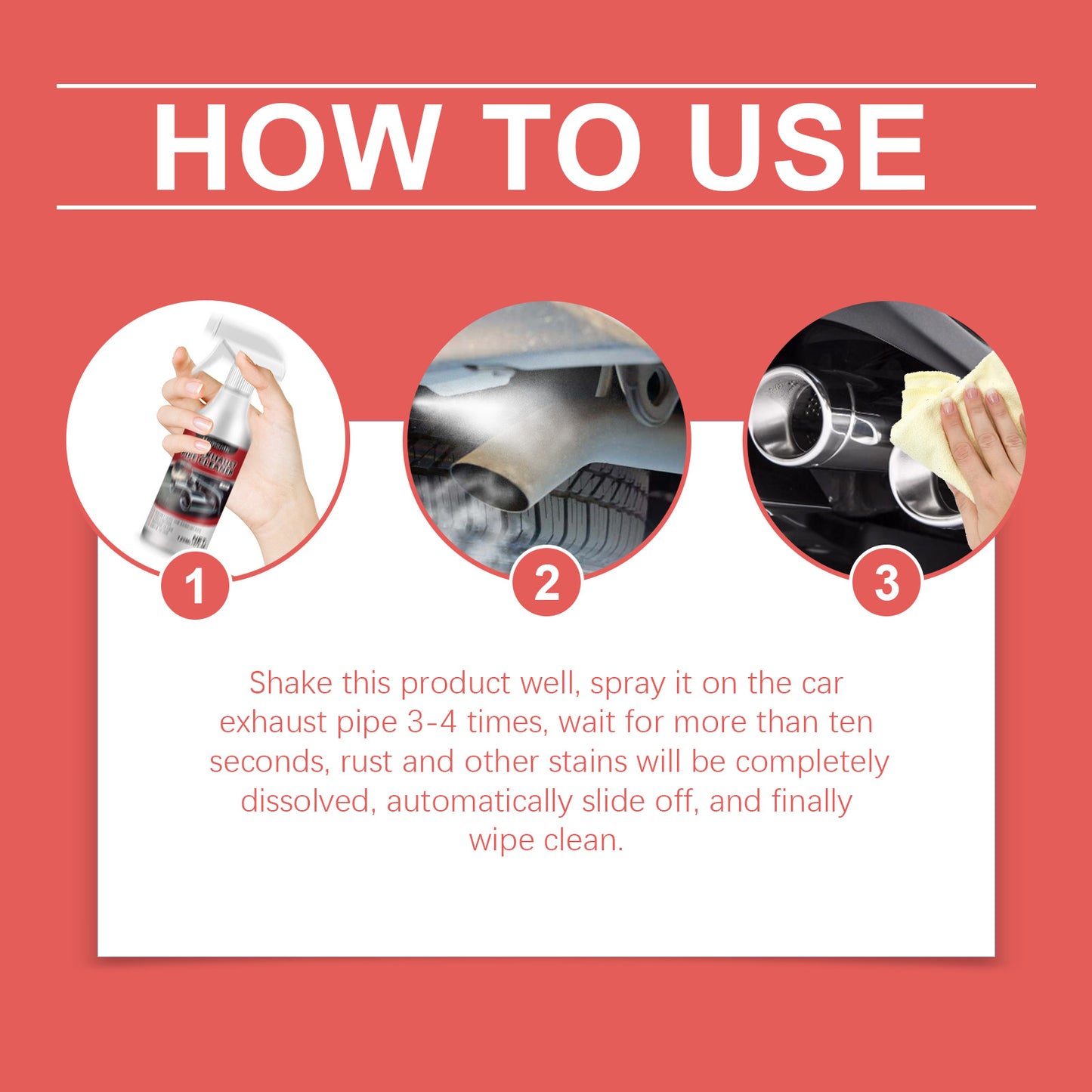 Car Exhaust Cleaner Scrub Spray Car Exhaust Pipe Decontamination And Rust Removal Cleaner