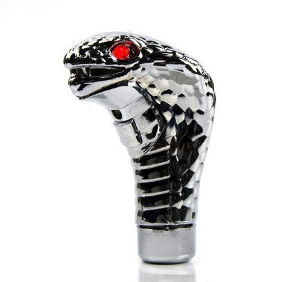 Chrome cobra gear shift knob with red eyes, unique car accessory, sps street style gift