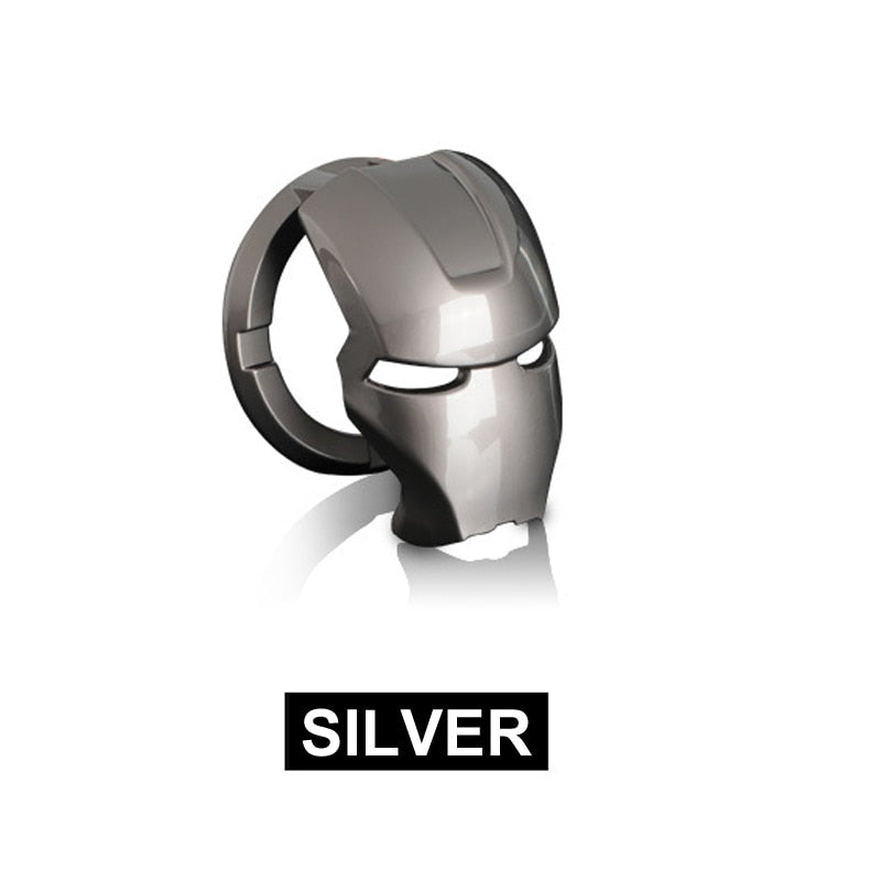 Silver helmet-shaped ring on white background, stylish street style gift item