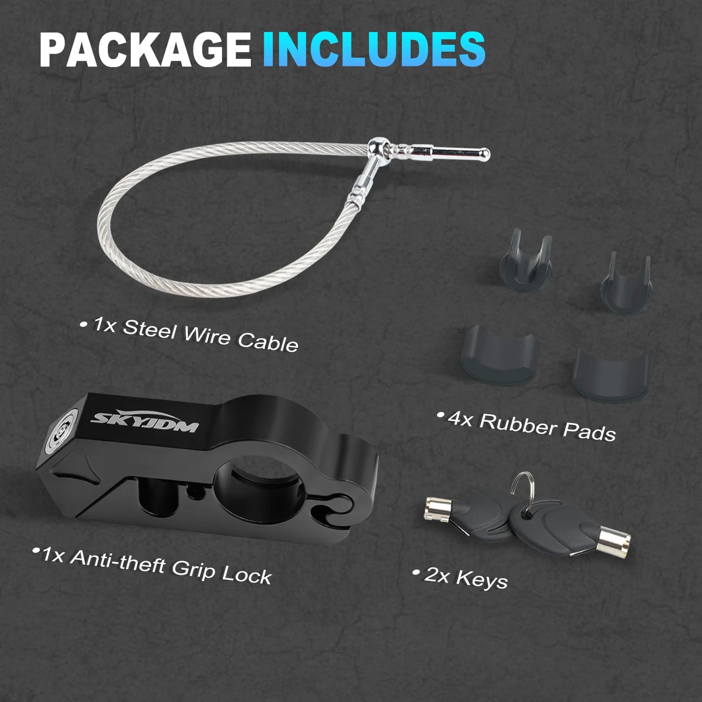 Motorcycle handlebars Locks Motorcycle Helmet & Lock Brake Lock Anti-Theft Grip Lock Combo for all Motorcycle Bike ATV Scooter