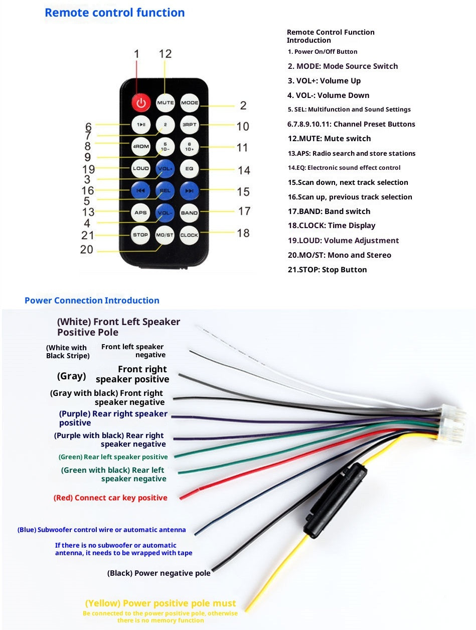 Advanced Small Car Bluetooth Multimedia Player