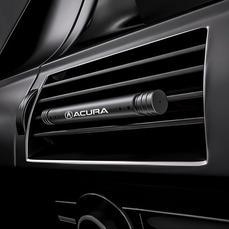 Acura branded black air freshener on car air vent, quality gift accessory