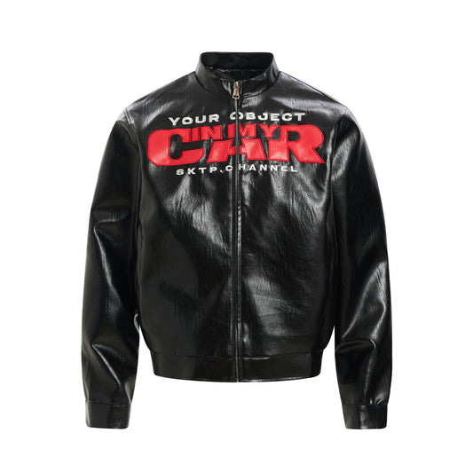 PU leather jacket motorcycle jacket