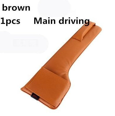Brown car seat gap filler main driving side, leather accessory, sps street style