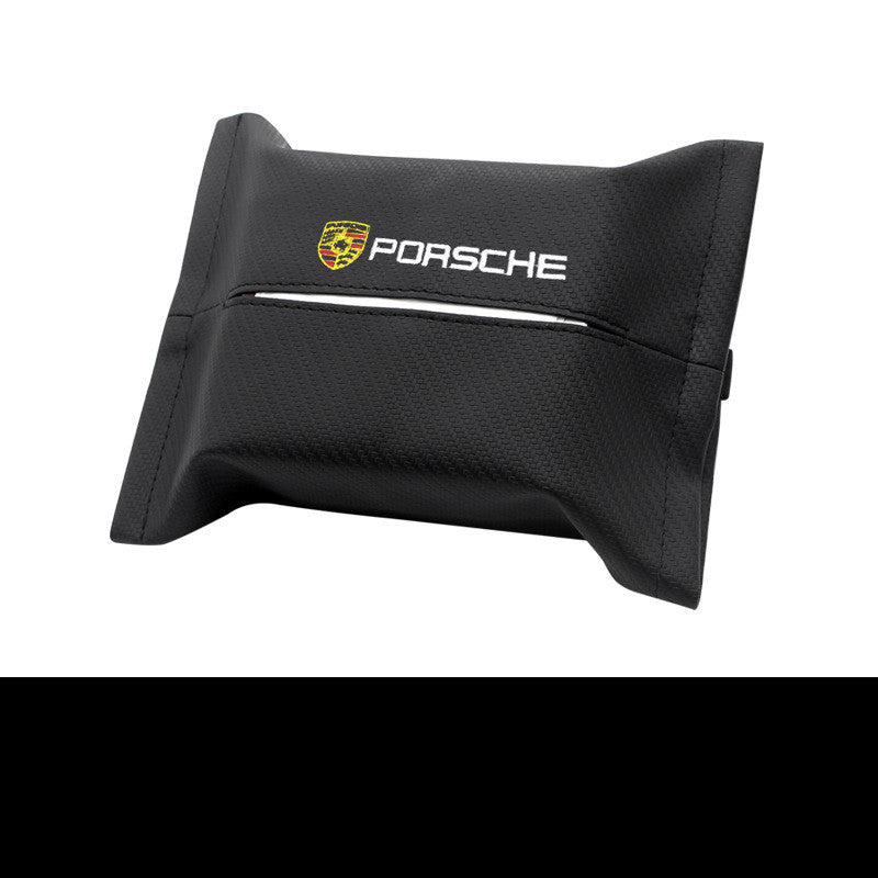 Black Porsche tissue holder with logo, quality gift, sps street style accessory