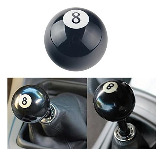 Black 8 ball gear shift knob for cars, street style accessory, quality gift item