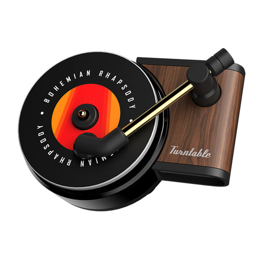 Modern mini turntable with Bohemian Rhapsody vinyl and wood finish, sps street style gift