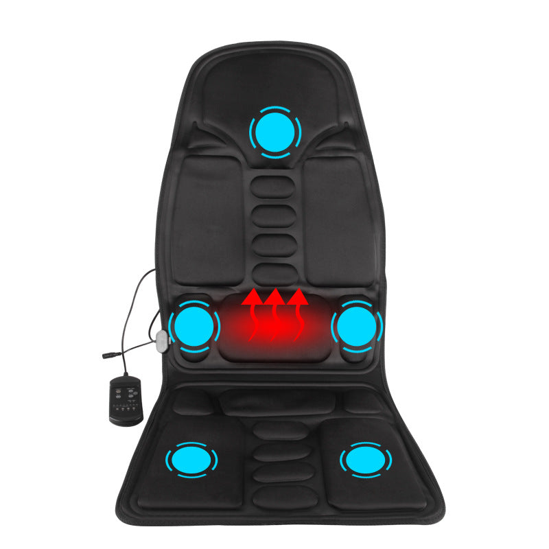 Black heated massage seat cushion with blue vibration icons and controller, sps street style quality gift