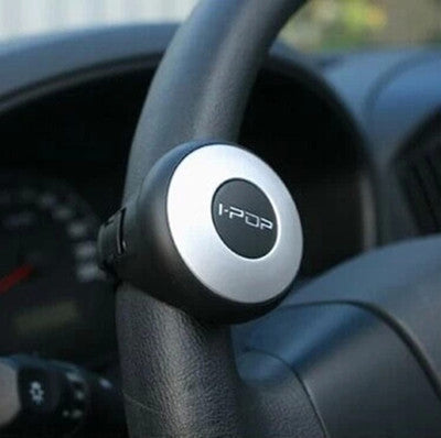 I-POP car steering wheel spinner knob on black steering wheel, sps street style accessory