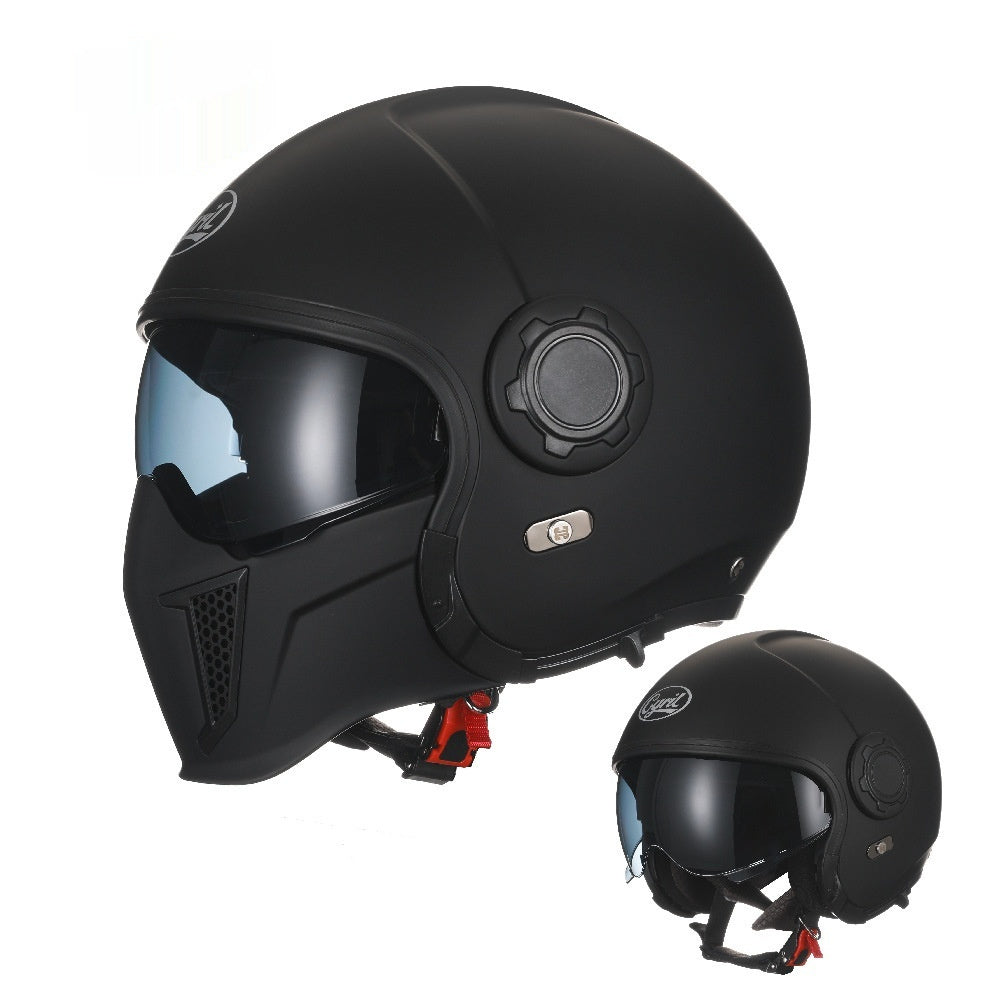 Black Warrior Motorcycle Retro Helmet