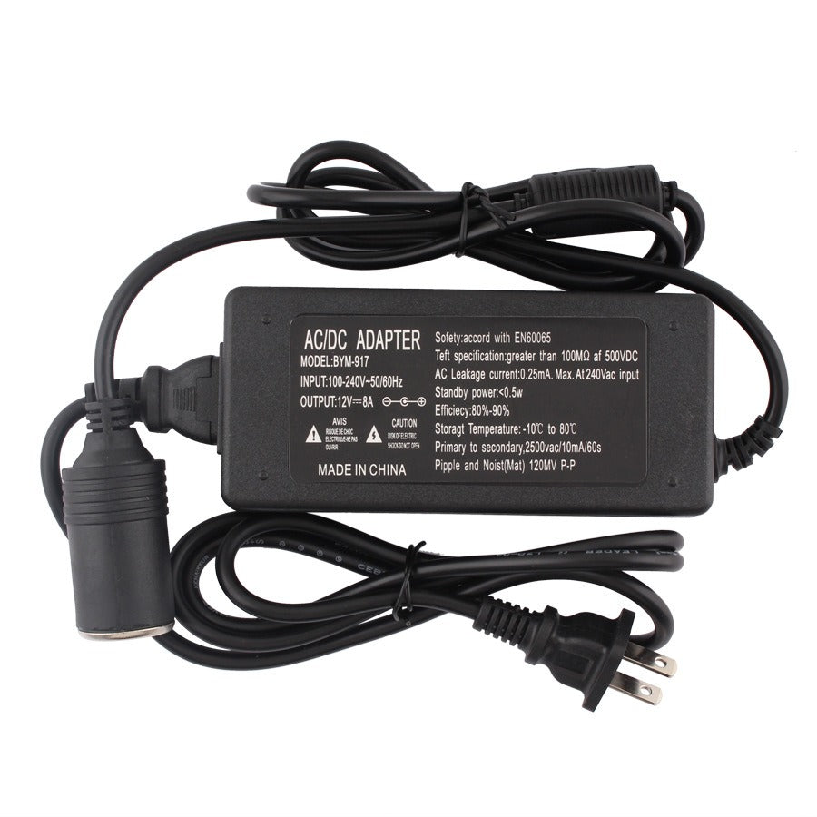 Black AC DC adapter with power cord and outlet plug, sps street style quality gadget