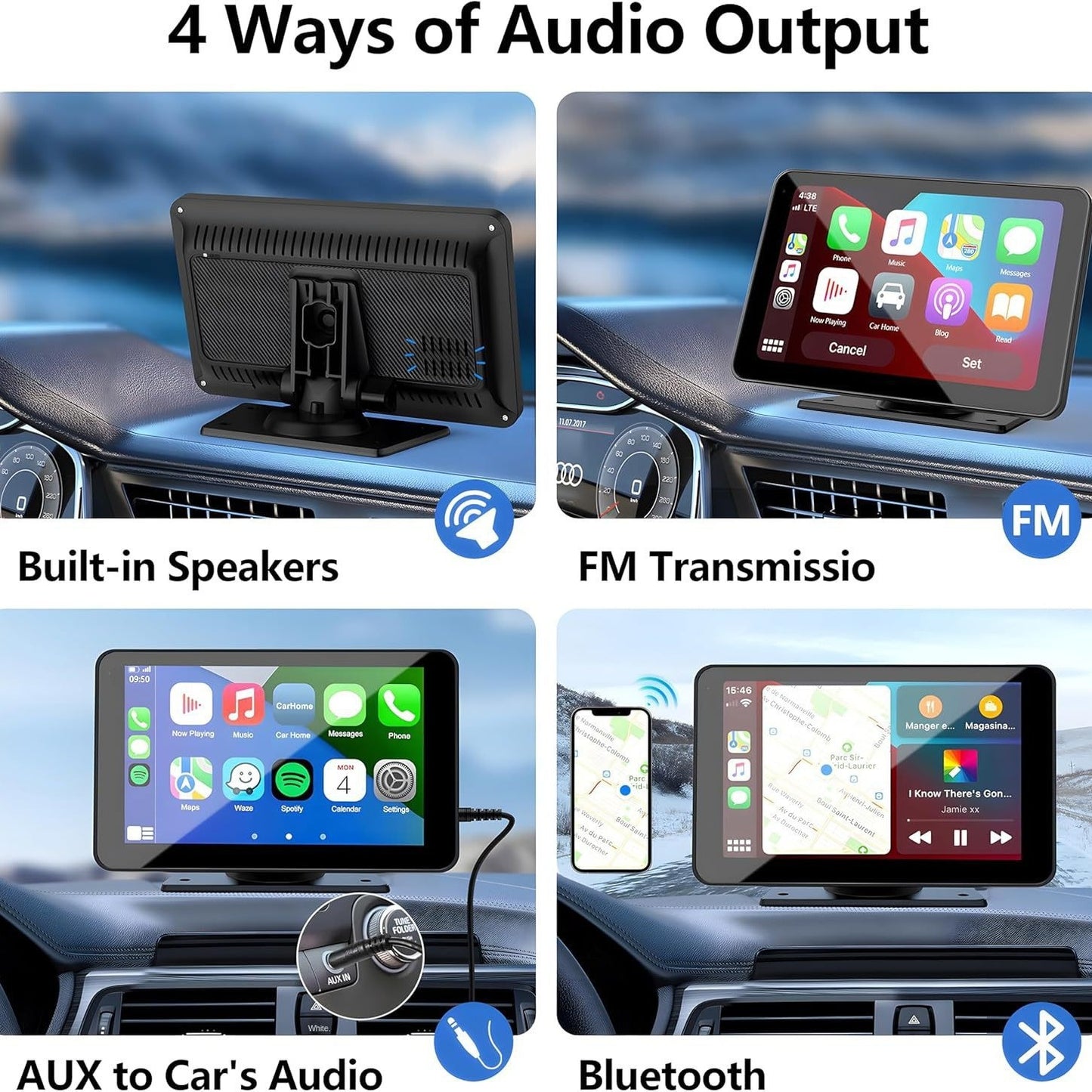7-inch wireless Carplay portable car Bluetooth MP5 player multimedia Android projection navigation device