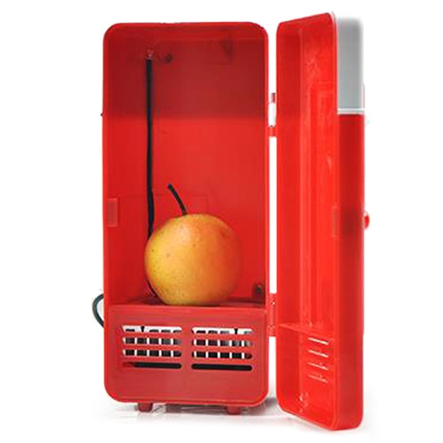 Red mini fridge with an apple inside, quality gifts, SPS street style