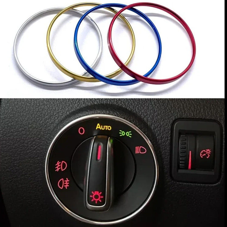 Colorful car headlight switch trim rings for dashboard, sps street style quality gift