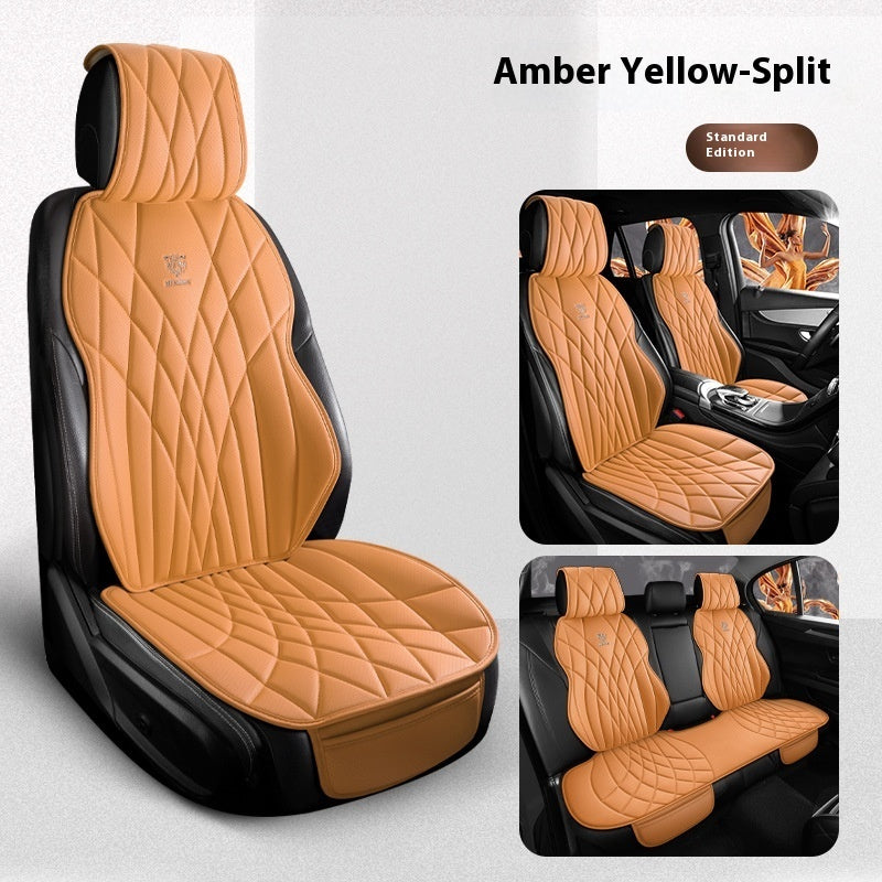 Amber yellow split car seat covers with quilted design, sps street style auto accessory