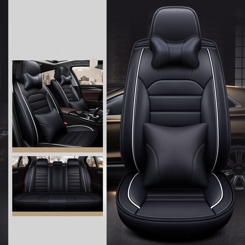 Luxury black car seat covers with cushions, showcased in a modern vehicle interior, sps street style