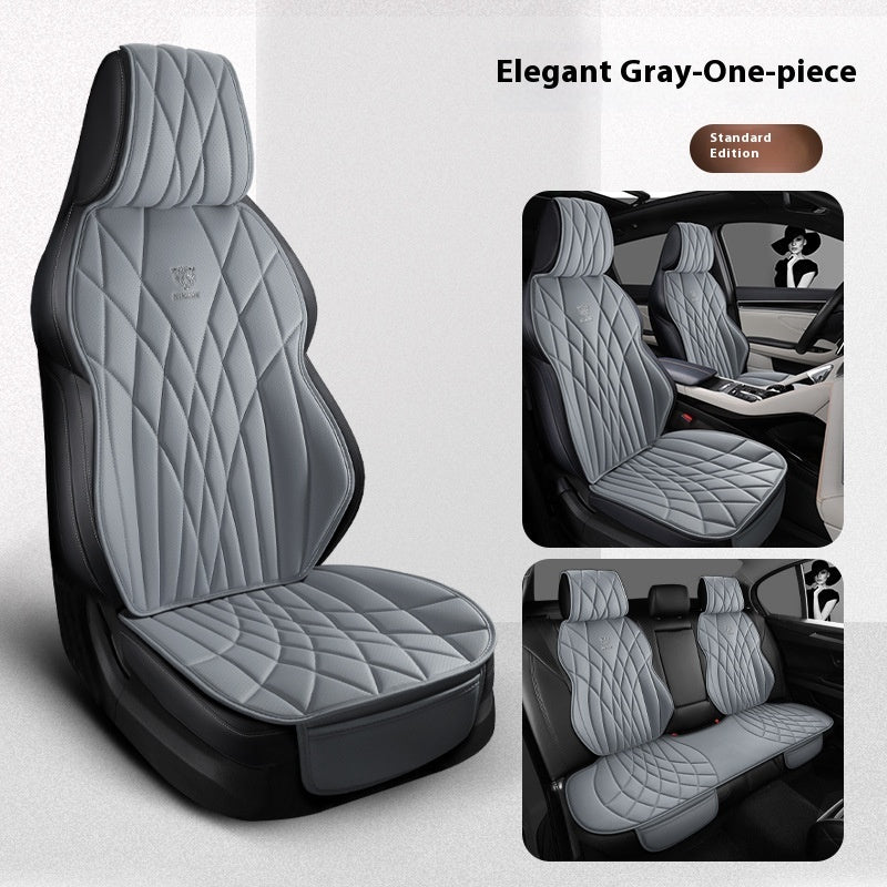 Elegant gray one-piece car seat cover, quilted design, quality gift from sps street style