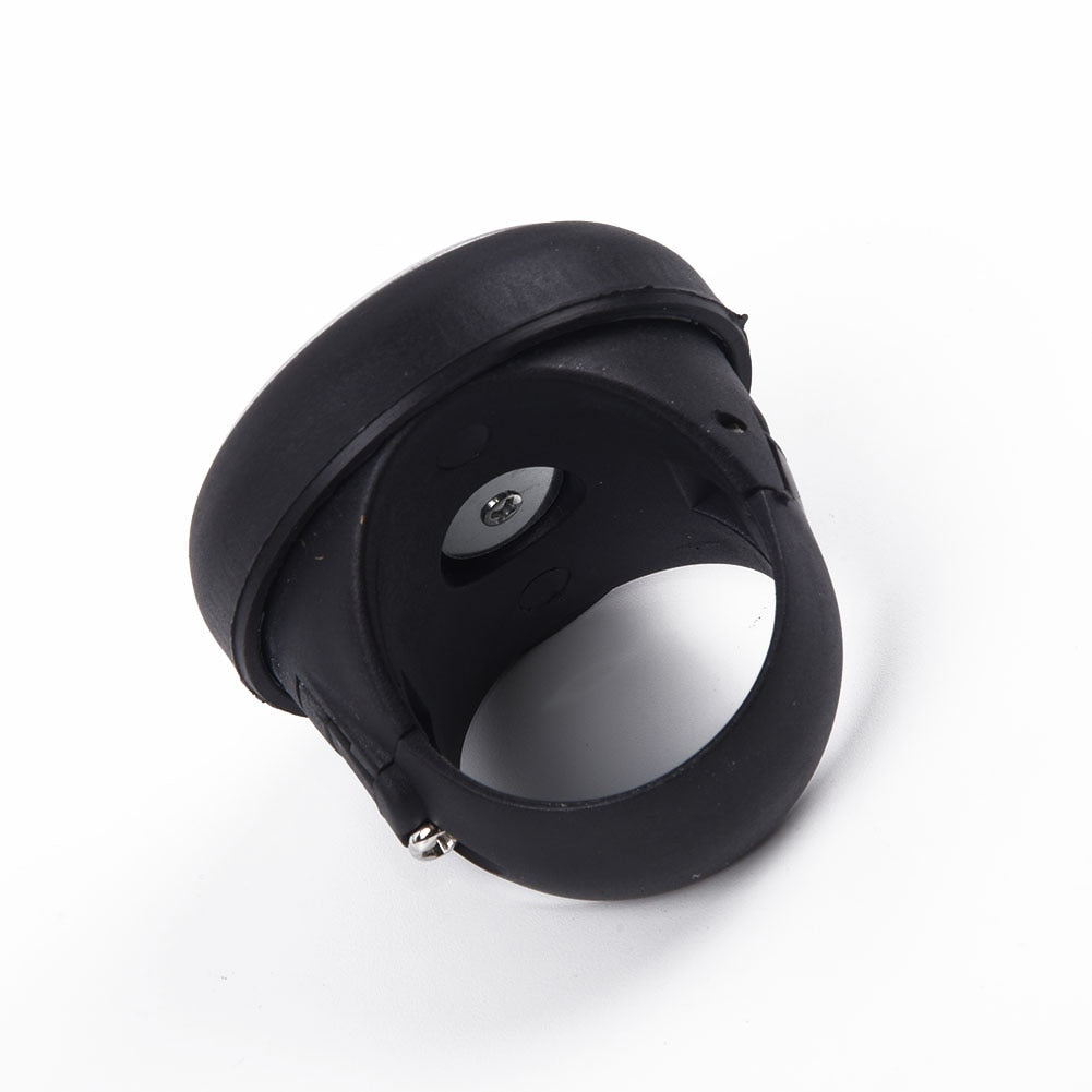 Black silicone ring-shaped accessory on white background, sps street style useful item