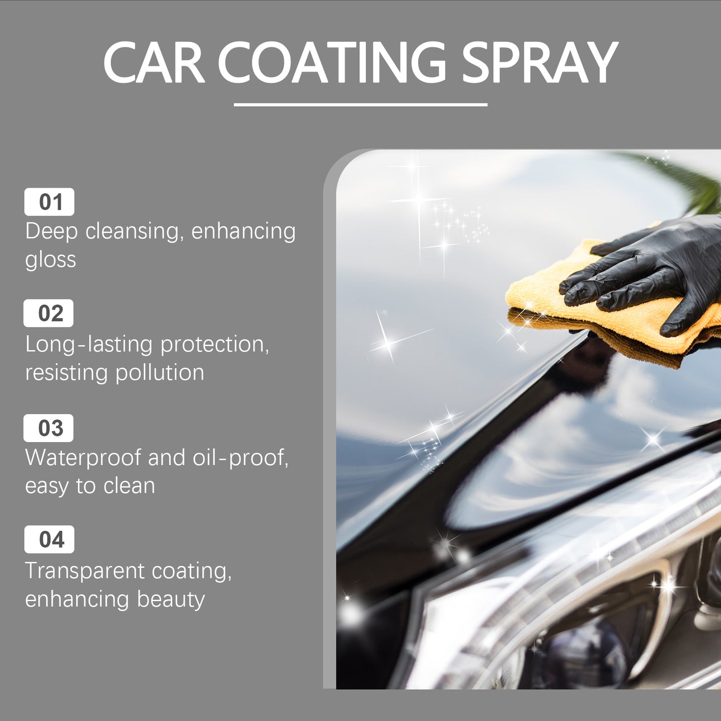 Automotive Ceramic Coating Spray Automotive Finish Maintenance Cleaning Decontamination Repair Scratch Retreader