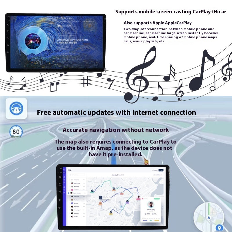 Wireless CarPlay Vehicle Navigation Center Console Screen