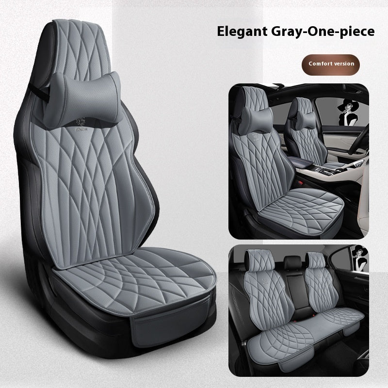 Elegant gray car seat covers with quilted design, sps street style, quality gift item