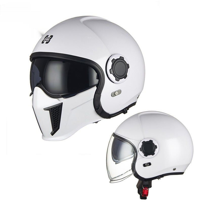 Black Warrior Motorcycle Retro Helmet