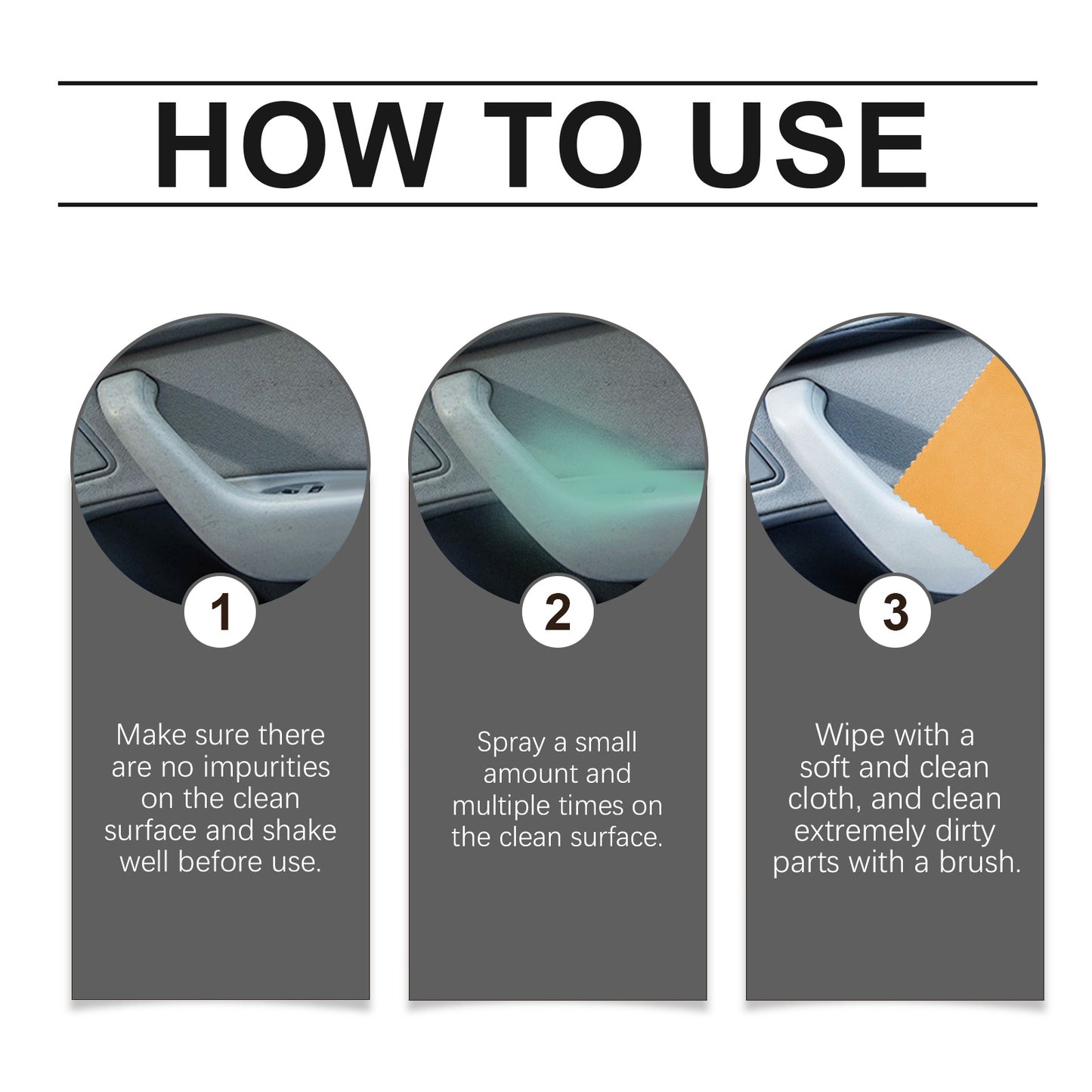 Rayhong Car Interior Cleaner, Seat Ceiling Instrument Panel Wash Free Decontamination Foam Cleaner