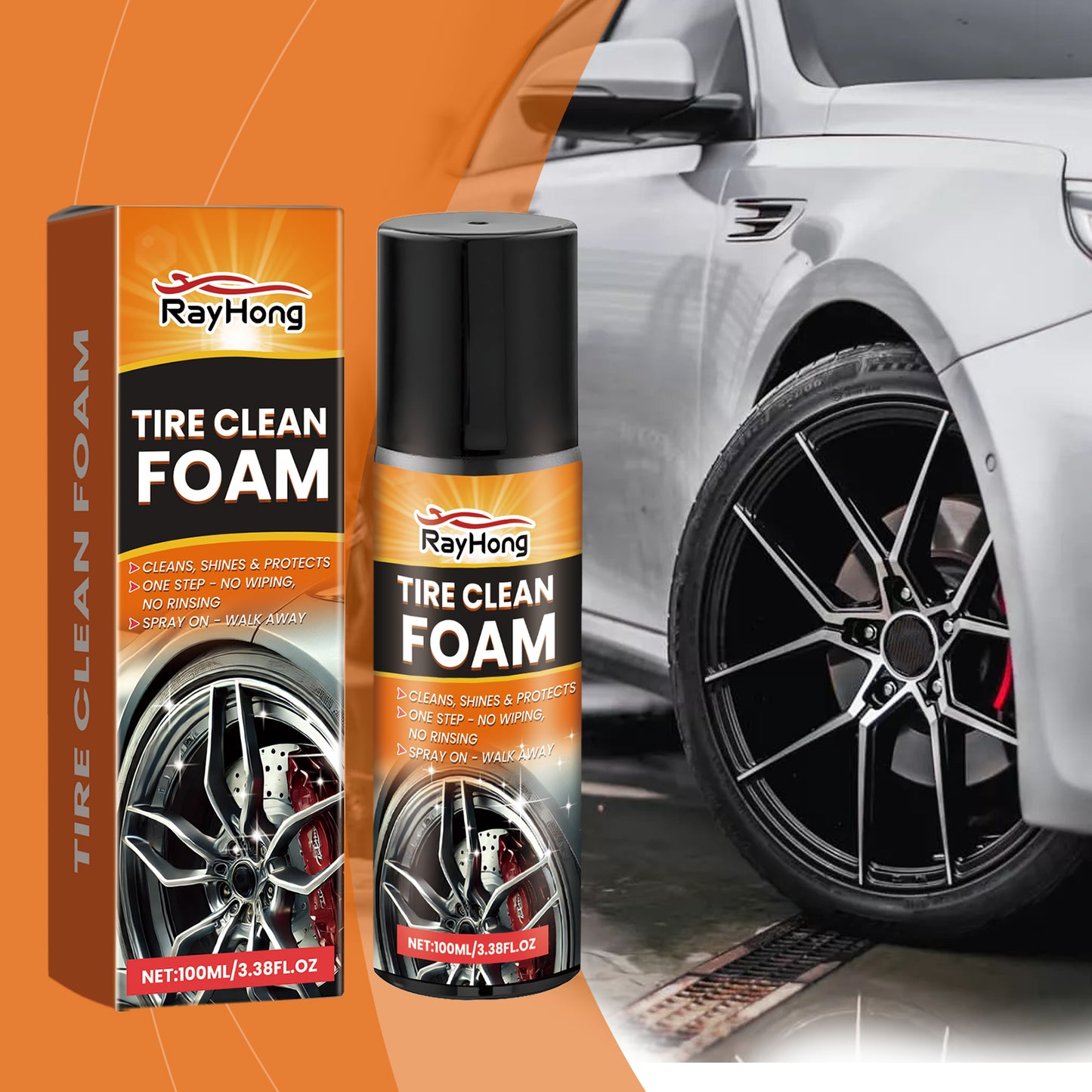 Rayhong Automobile Wheel Cleaner Automobile Tire Rim Cleaning Decontamination Daily Maintenance Cleaning Agent