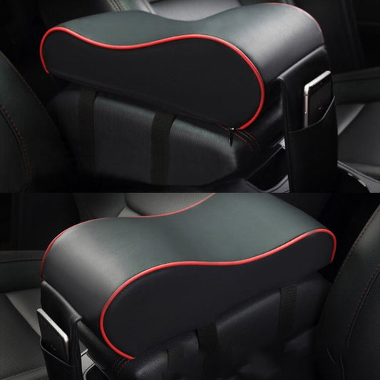 Leather Car Central Armrest Pad Black Auto Center Console Arm Rest Seat Box Mat Cushion Pillow Cover Vehicle Protective Styling