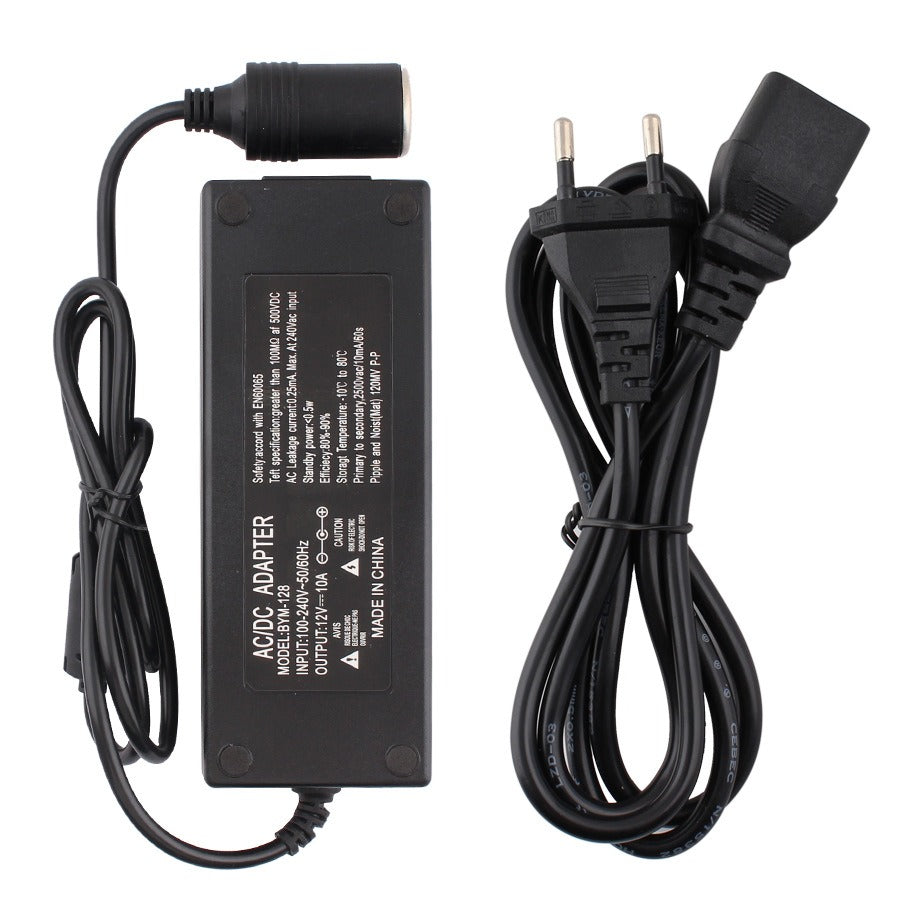 black AC DC power adapter with European plug for electronics, quality gift item