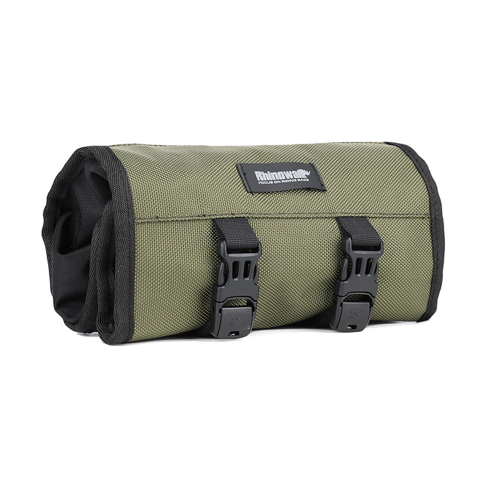 Durable green tool roll bag with black straps, sps street style quality gift item