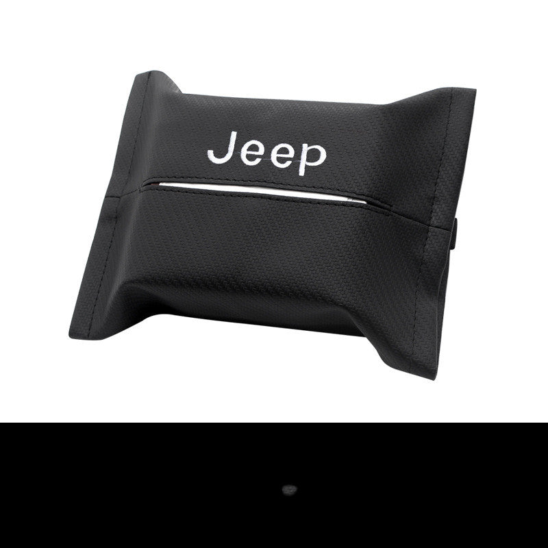 Black Jeep car tissue holder pouch, quality street style accessory