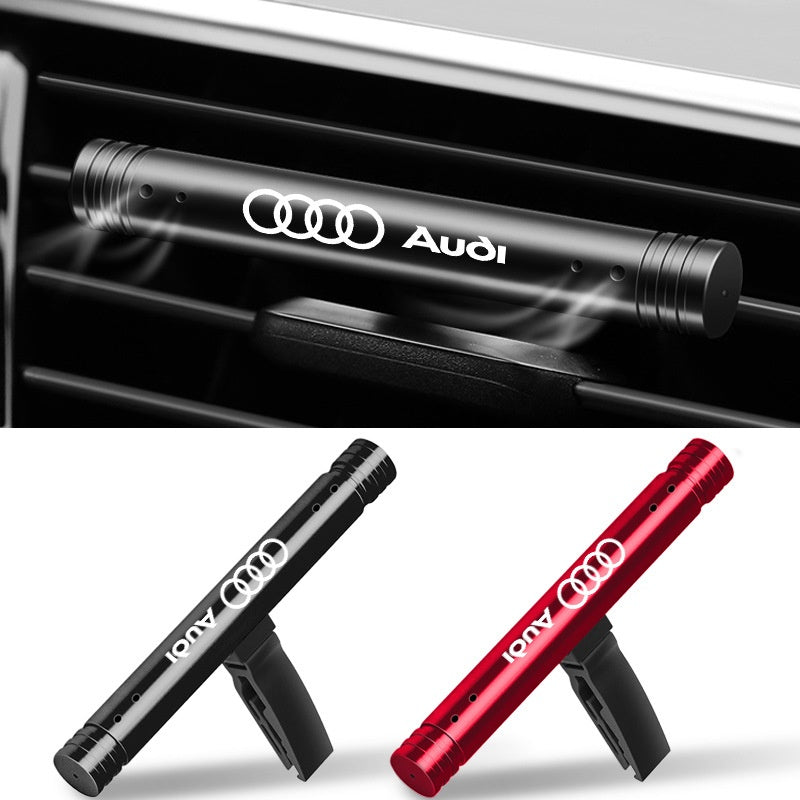 Audi car air freshener in black and red, mounted on air vent, quality useful gift