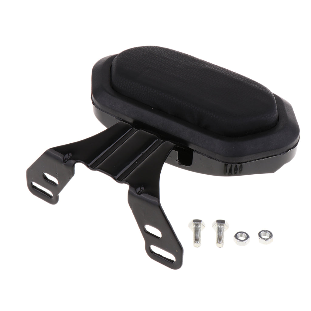 Black motorcycle backrest pad bracket with hardware, sps street style quality accessory