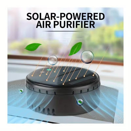Solar-powered air purifier device by sps street style, fresh air and green leaves visual.