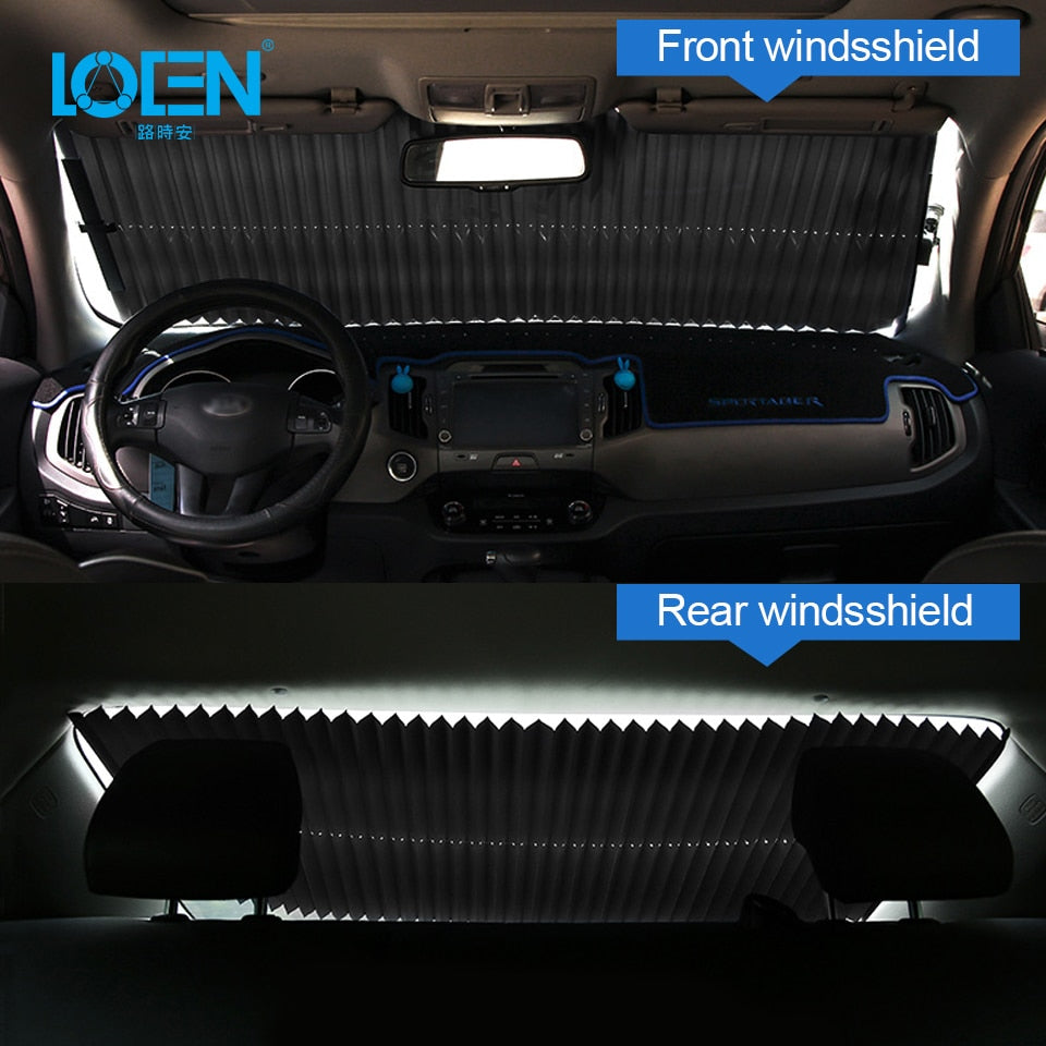 46CM/65CM/70CM/80CM Upgarde Retracta'ble SUV Truck Car Front Windshield Sunshade Rear Window Sun Visor UV Protection Curtain