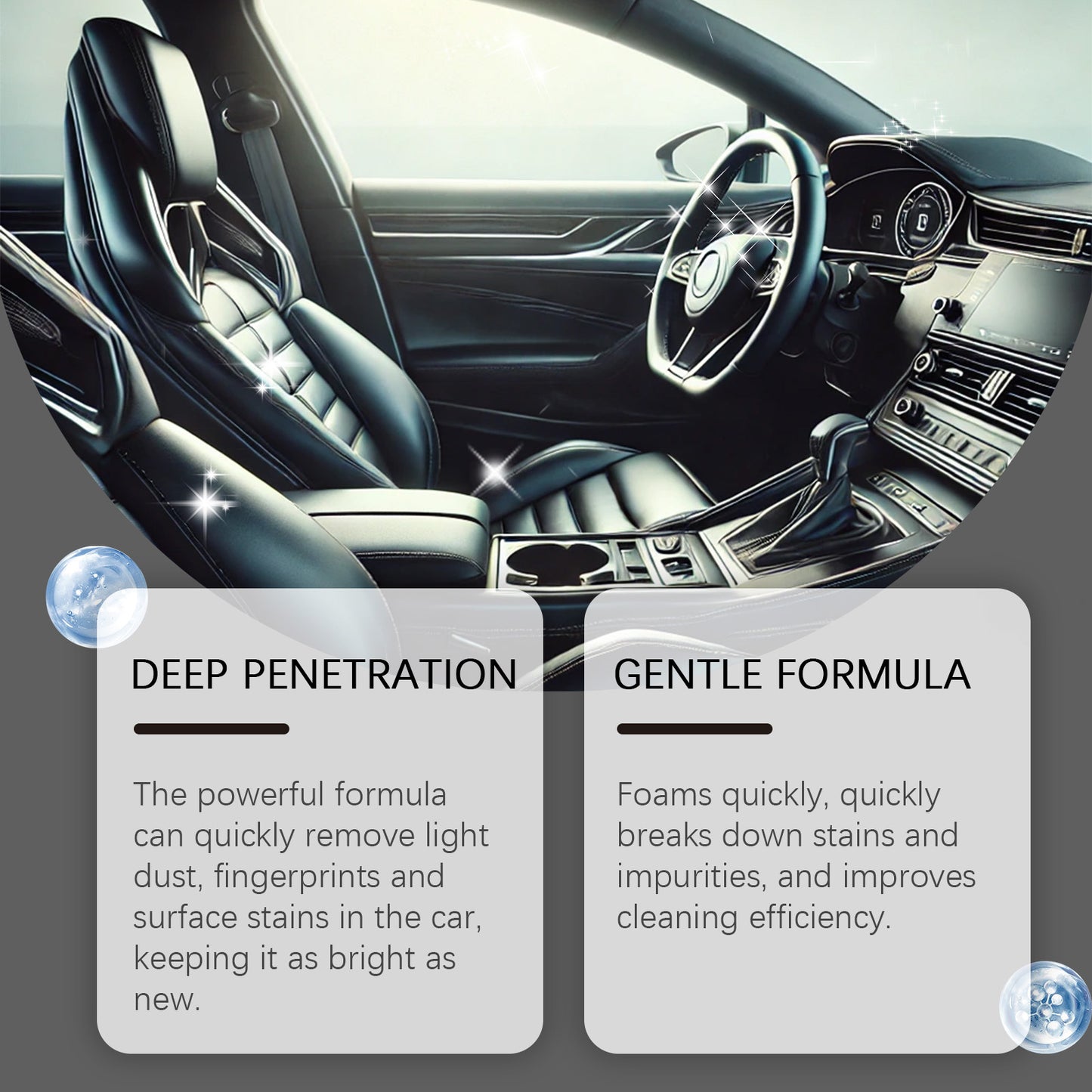 Rayhong Car Interior Cleaner, Seat Ceiling Instrument Panel Wash Free Decontamination Foam Cleaner