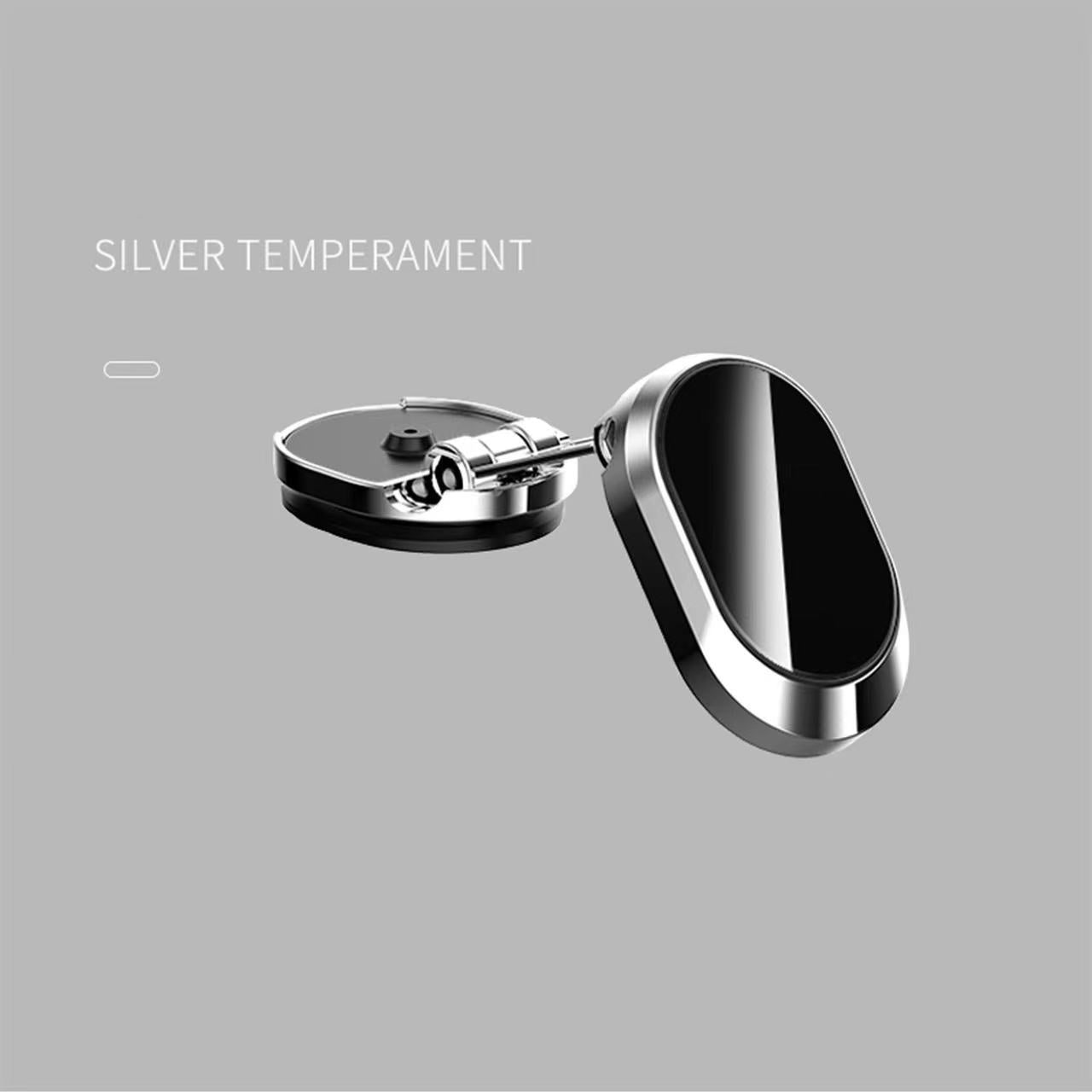 Modern silver black oval cufflinks on gray background sps street style gift