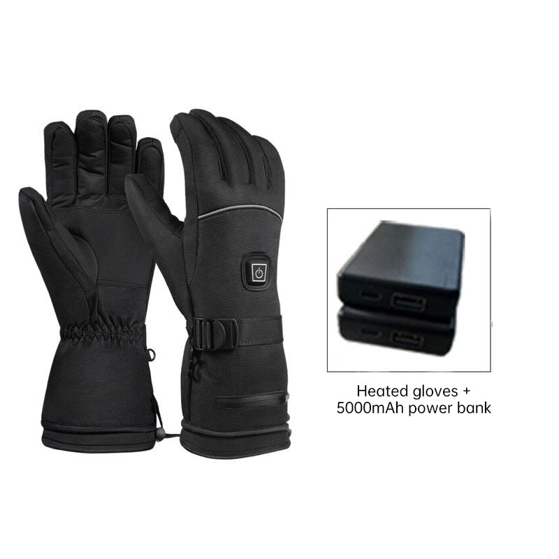 Electric Heated Gloves - Waterproof Winter Warm Rechargeable Gloves for Ski, Snowmobile and Outdoor Activities
