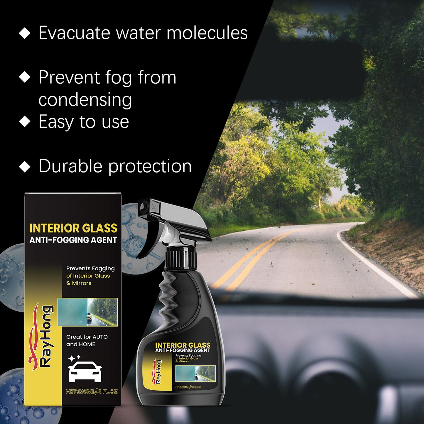Anti-Fogging For Car Glass Anti-Fogging For Car Glass Front Windshield Cleaning And Brightening Spray