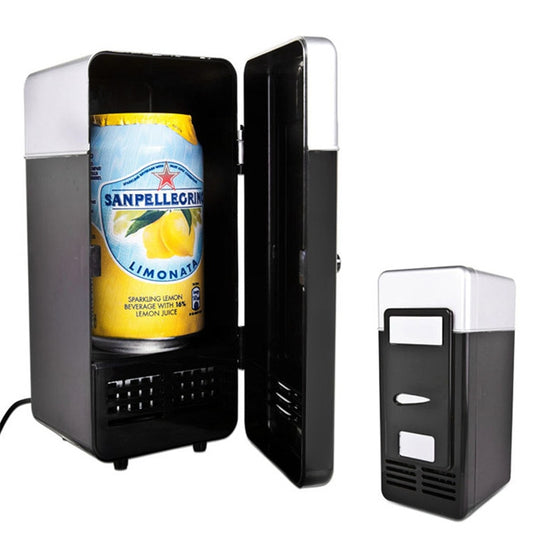 Mini desktop fridge with a Sanpellegrino can inside, street style quality gift
