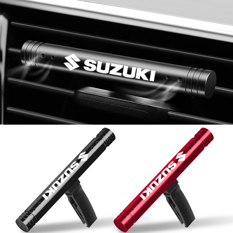 Suzuki car air freshener in black and red, clip-on vent accessory, quality gift item