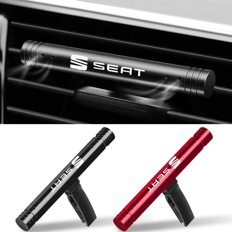 SEAT branded car air freshener vent clip in black and red, sps street style accessory
