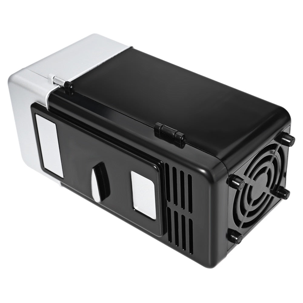 Compact black and silver mini fridge, modern design, sps street style quality gift item