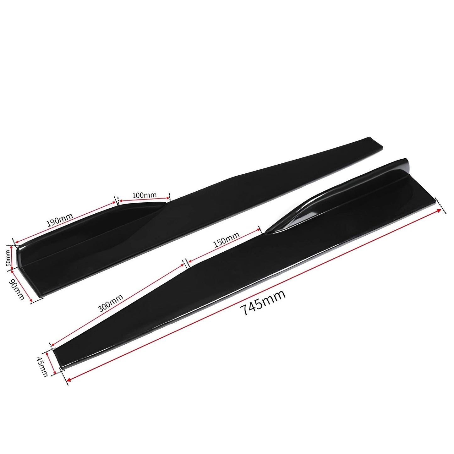 Car Universal Gloss Black Side Skirt For Car Body Side Skirts Parts Car Side Wing Bumper Lip Bumper Side Skirts Car Body Styling