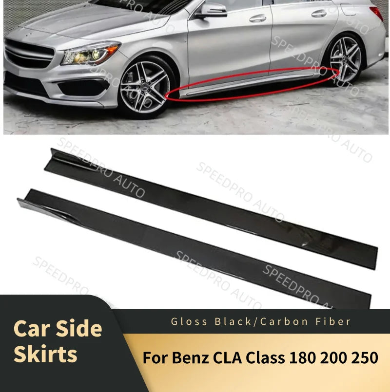 Car Side Skirts For CLA Class 180 200 250 78.7'' Extension Lower Splitter Panel Diffuser Bodykit Styling Exterior Accessories