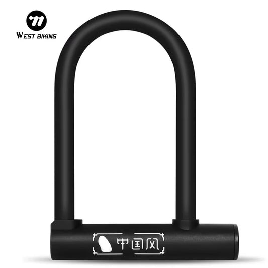 WEST BIKING Bicycle U Lock Anti-theft MTB Road Mountain Bike Lock Bicycle Accessories U-Locks Cycling Steel Security Bike Locks