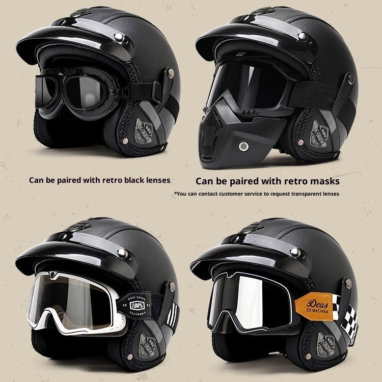Motorcycle Helmet 3C Certified Retro Electric Car