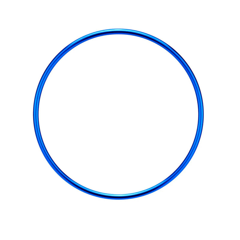Metallic blue hoop ring on white background, sps street style gift item