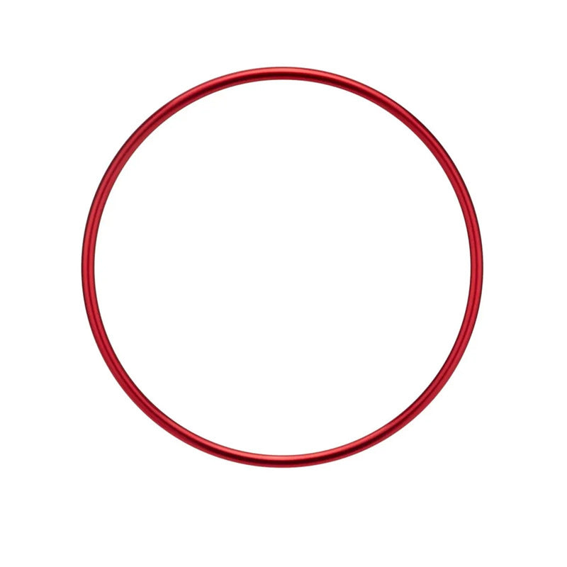 Red metal ring on white background, stylish accessory from sps street style